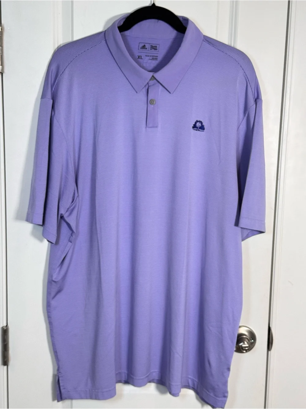 Adidas May River Golf Club Palmetto Bluff Men's XL Purple Performance Polo Shirt